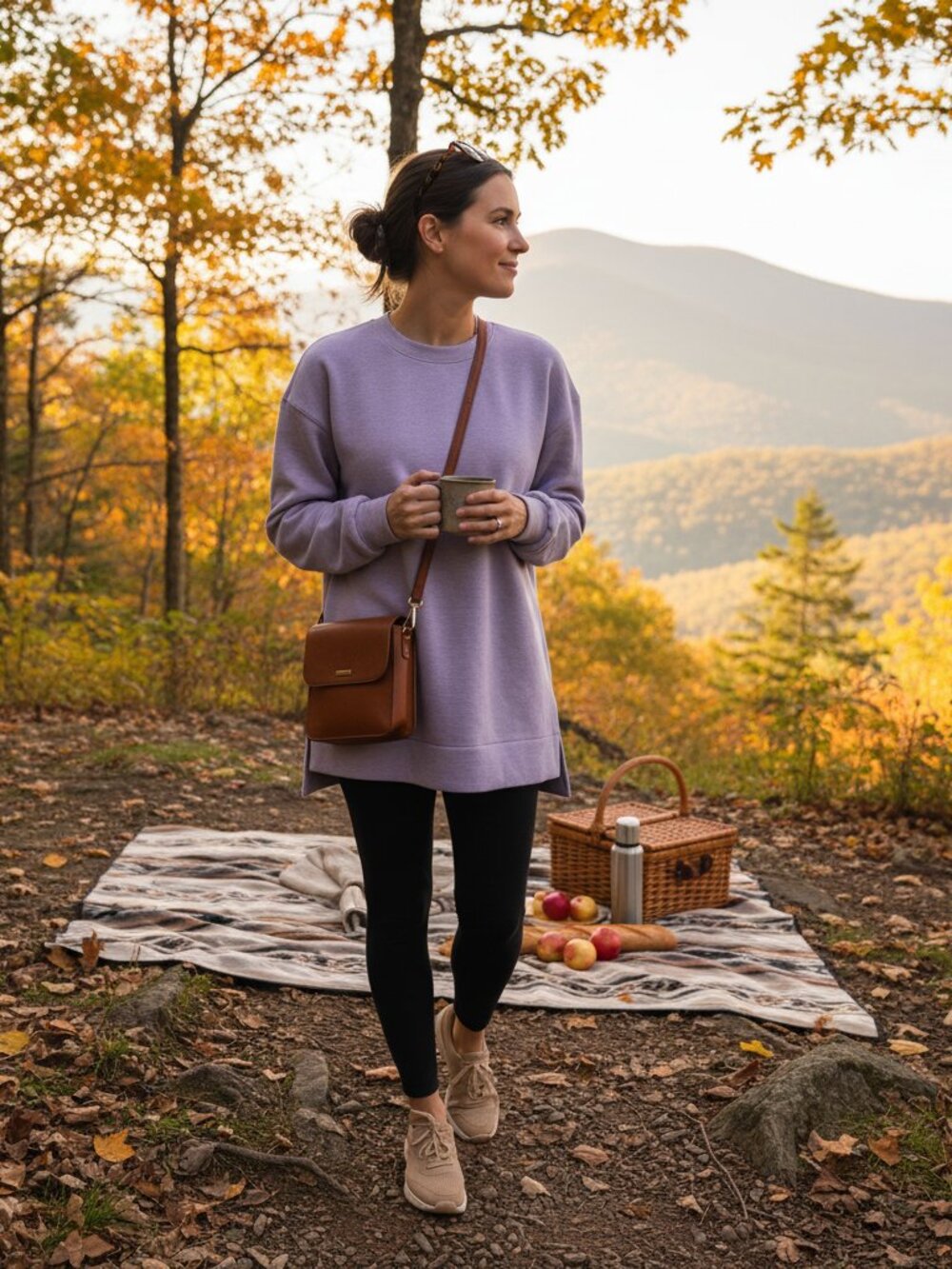 SPANX AirEssentials Crewneck Tunic Purple Small NWOT Luxe Athleisure
